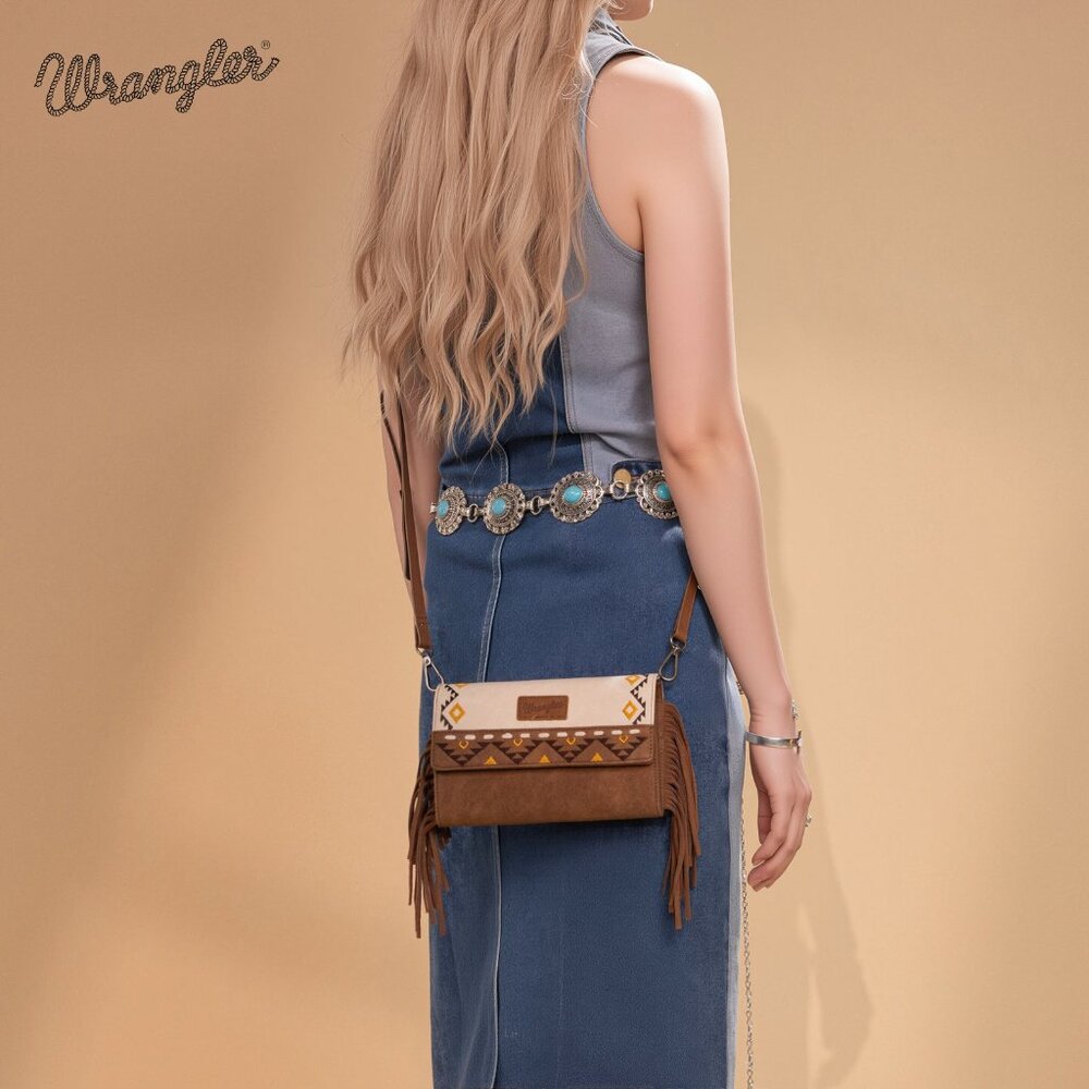 Wrangler Aztec Fringe Crossbody Wallet - Picture 5 of 9